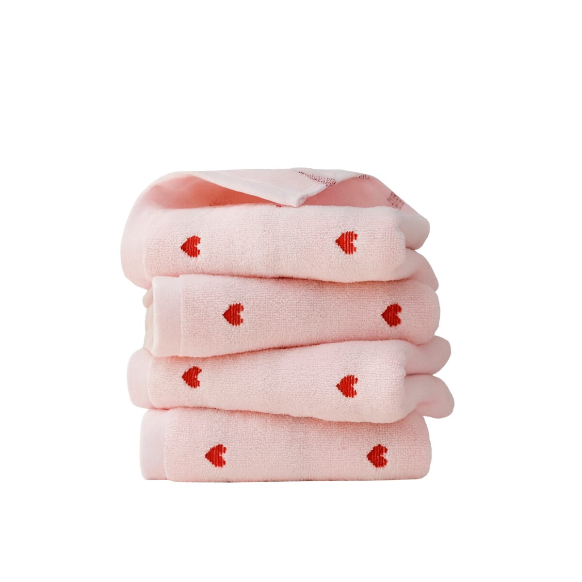 Pink and Red Heart Hand Towel