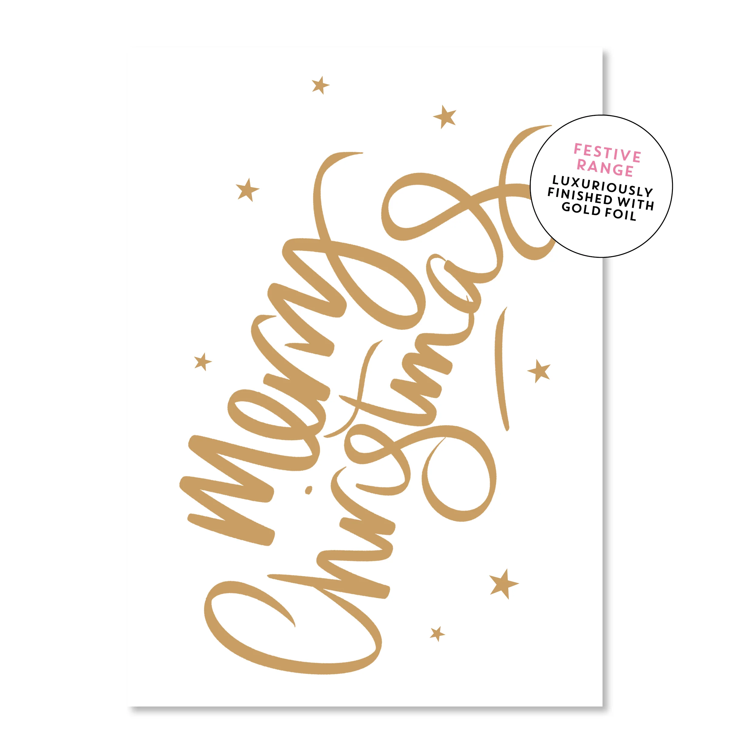 CARD: Merry Christmas Gold Foil