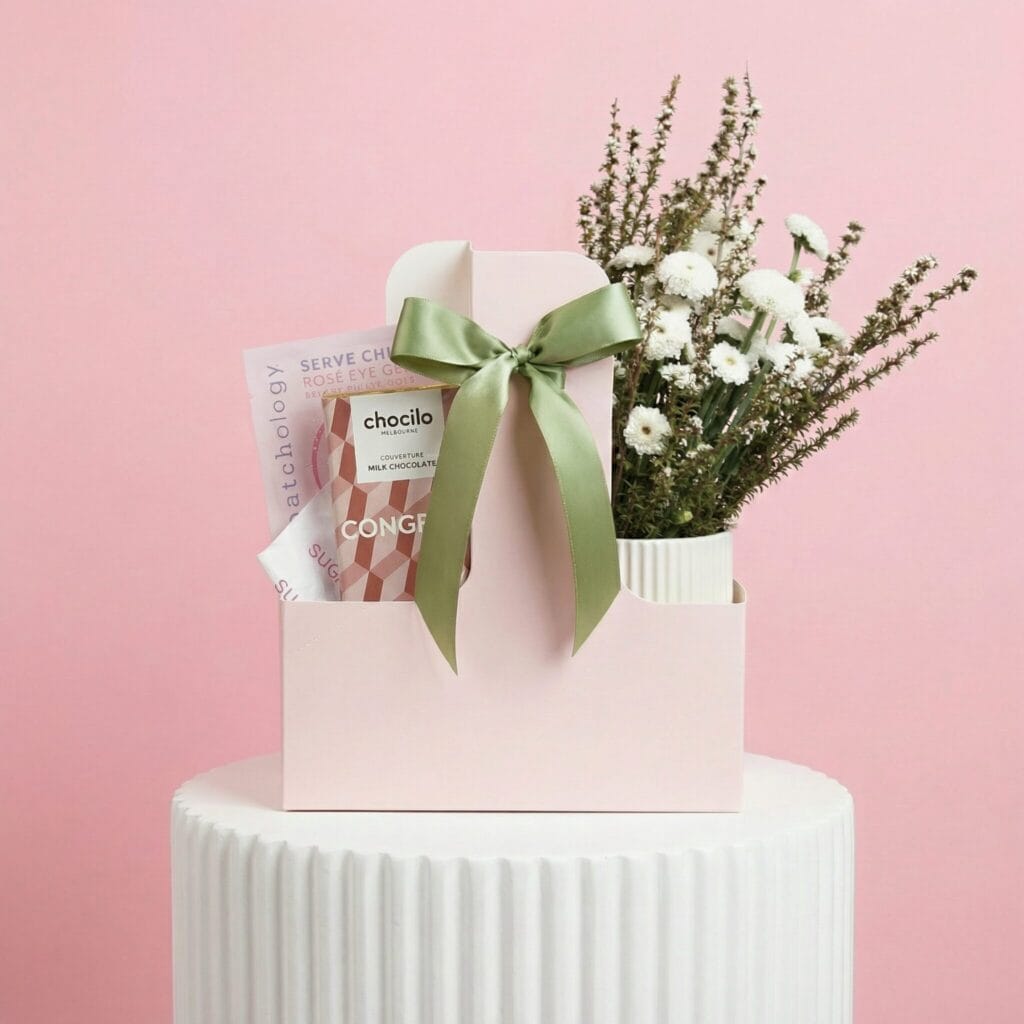 birthday gift box with flowers and chocolates Perth