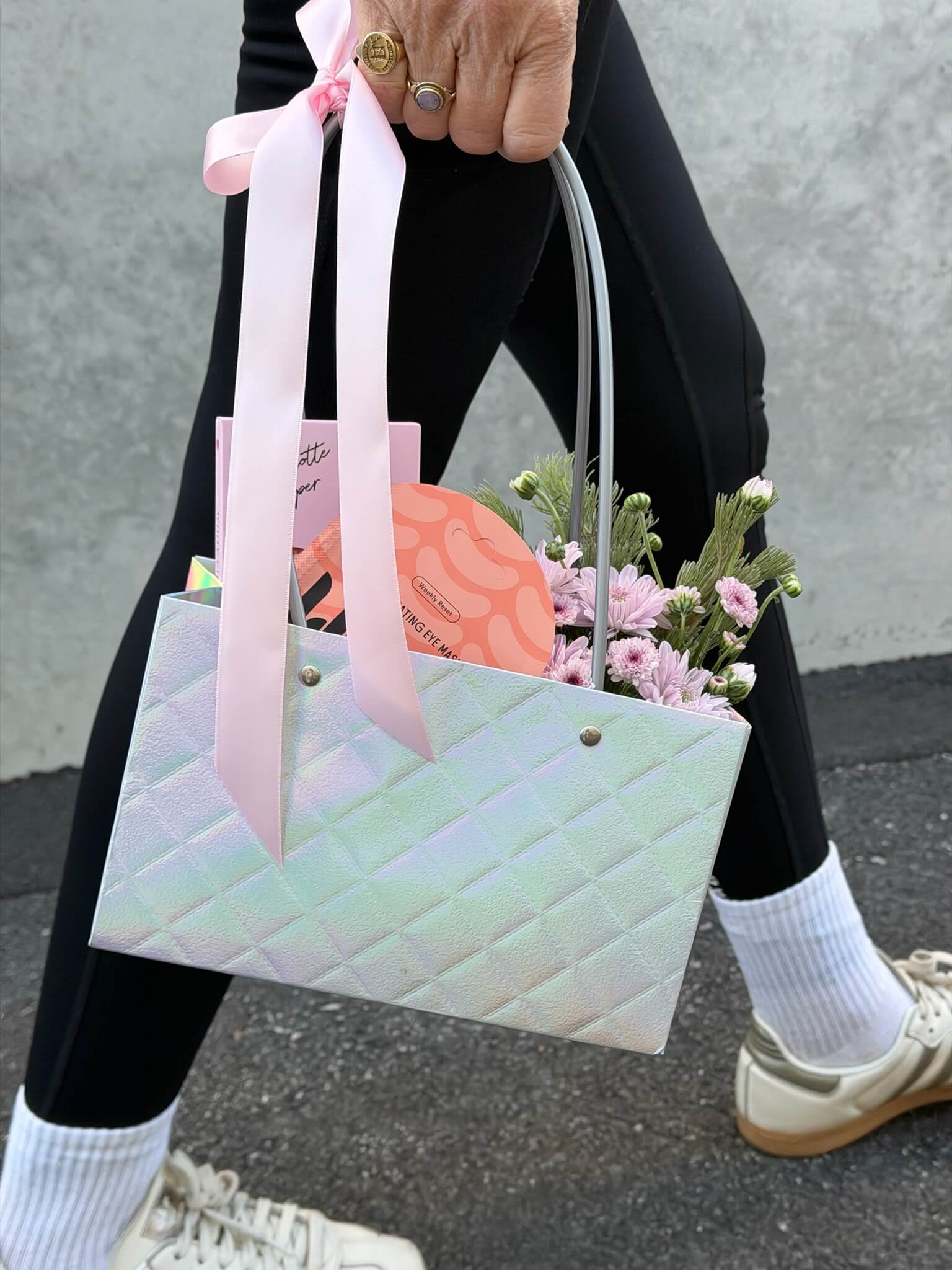 Limited Edition Holographic Flower & Self-Care Gift Bag